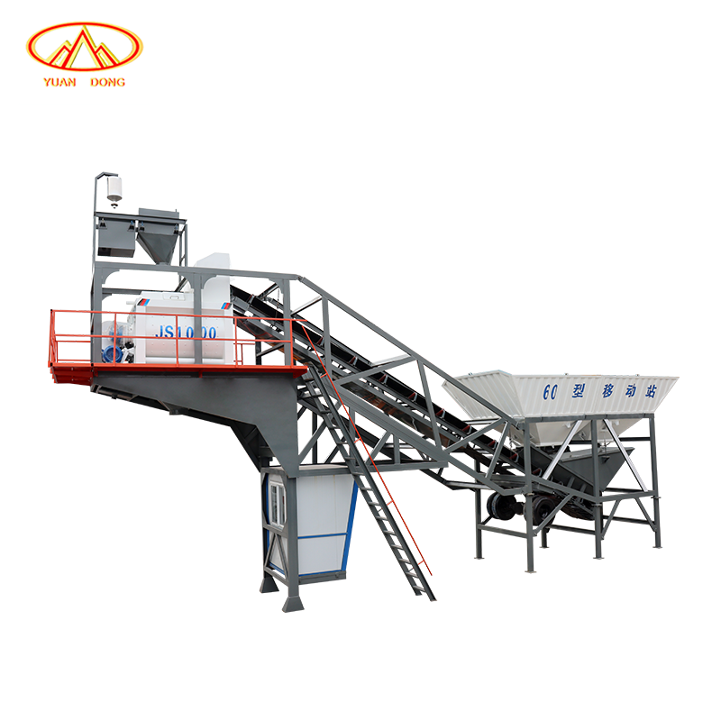 Mobile Concrete Batching Mixing Plant Self Loading Batch Plant Portable 25m³/hour With Cement Silo