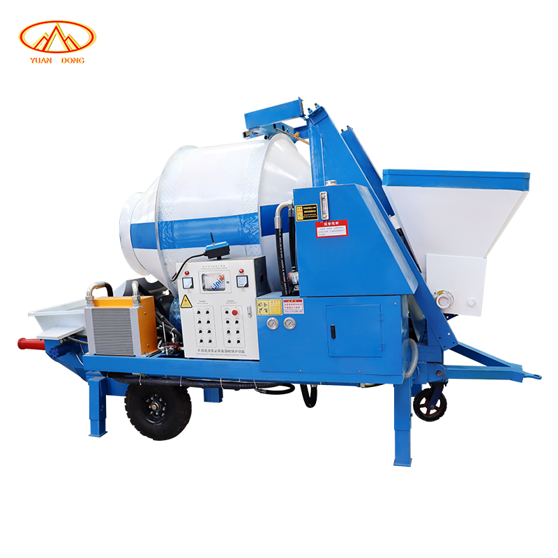 Nova Bomba Portátil de Concreto e Misturadores de Concreto, Mini Misturador de Concreto a Diesel com Bomba, Máquina para Uso em Construção Residencial
