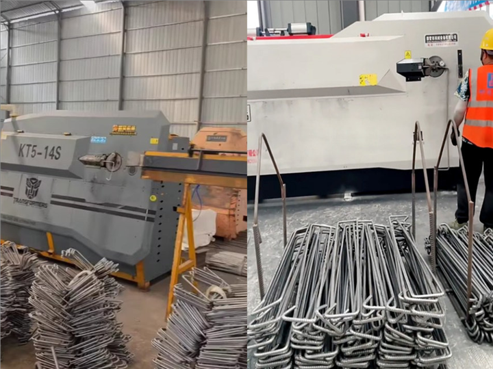 Automatic bending and cutting machine for the construction industry and large steel bar processing plants