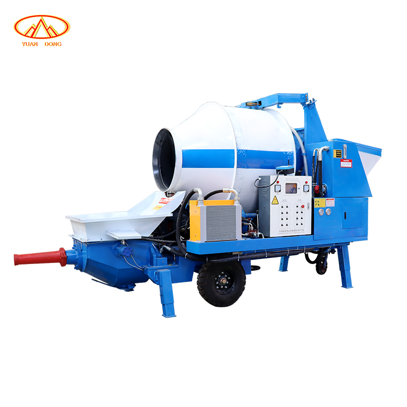 Bomba Misturadora de Concreto com Alimentação Própria, Carregamento Automático, Misturador de Concreto Móvel de Alta Produtividade com Bomba