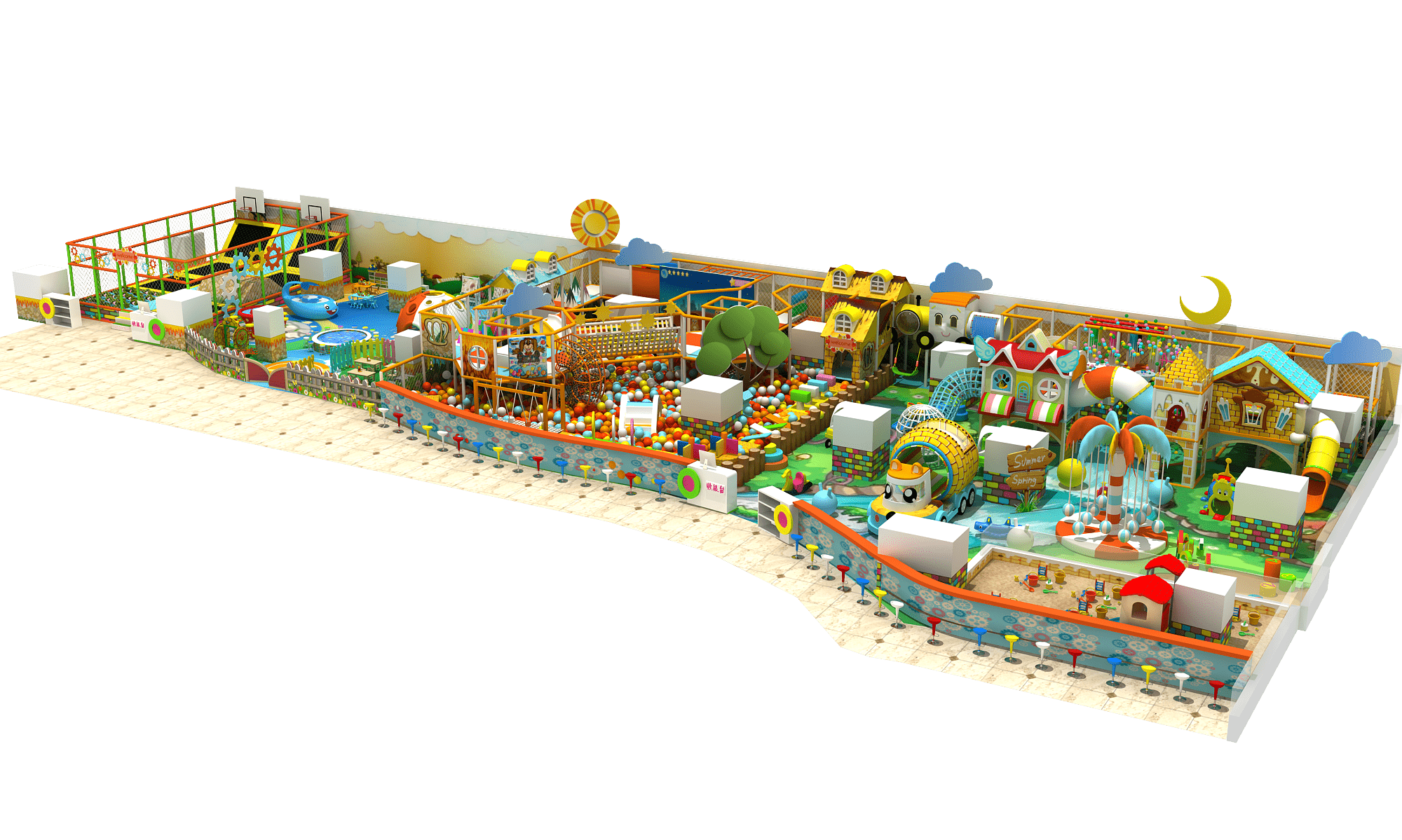 Multifunctional Kids Indoor Playhouse Playground Combination Set