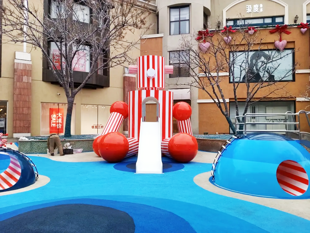 The outdoor playground equipment in the SOLANA Beijing