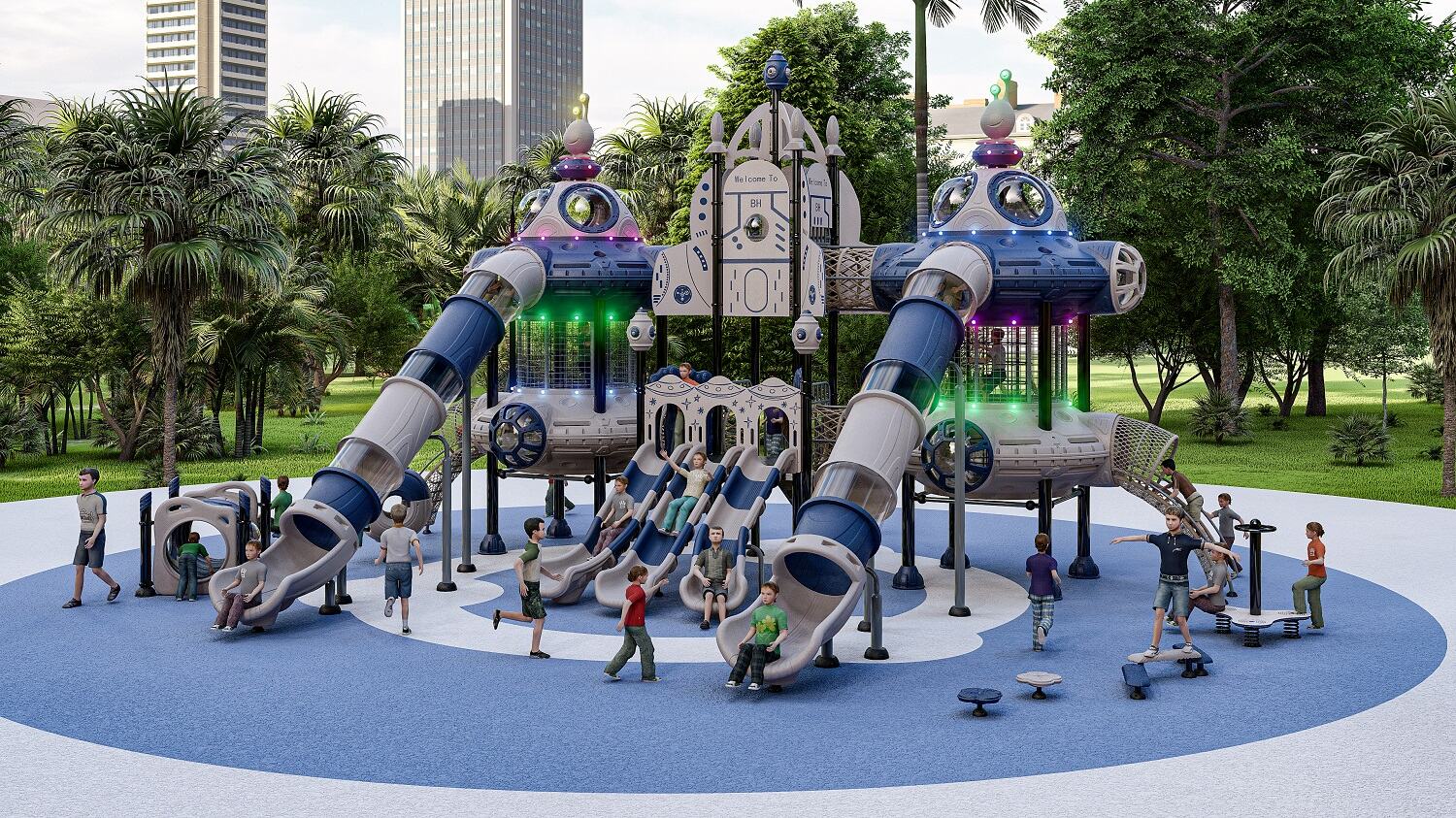 Space Rocket Series Kids Outdoor Playground
