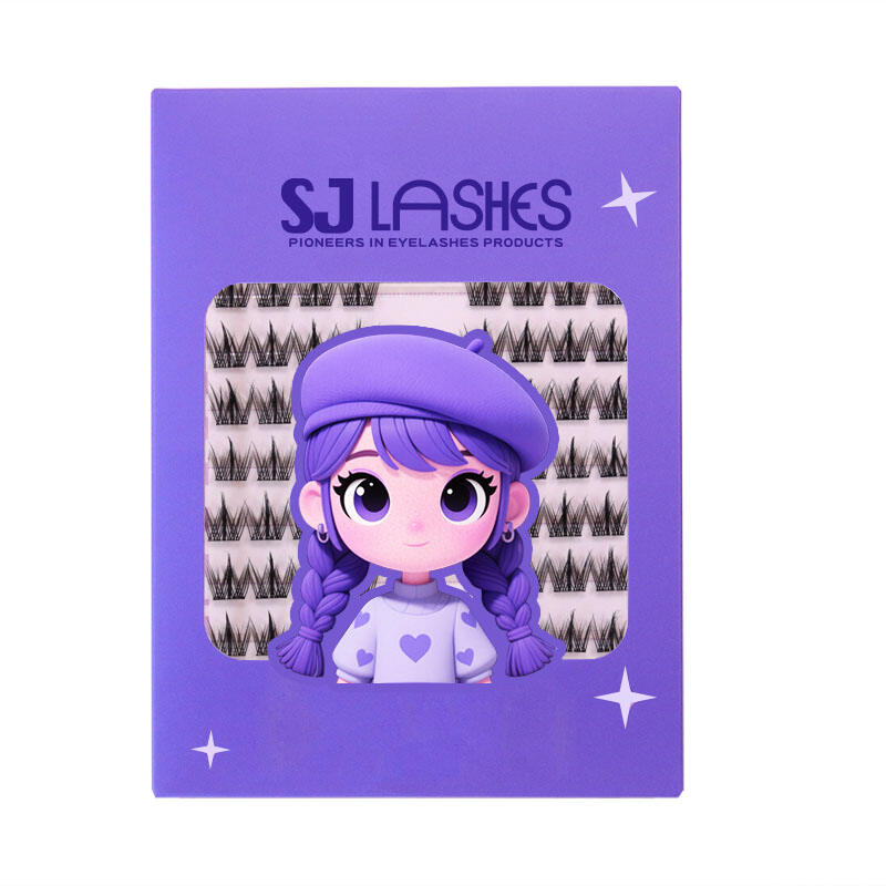 SJ LASHES Factory Wholesale Custom Cartoon Character Multi-Color Eyelash Packaging Box | Playful and Creative Design with Card Insert OEM