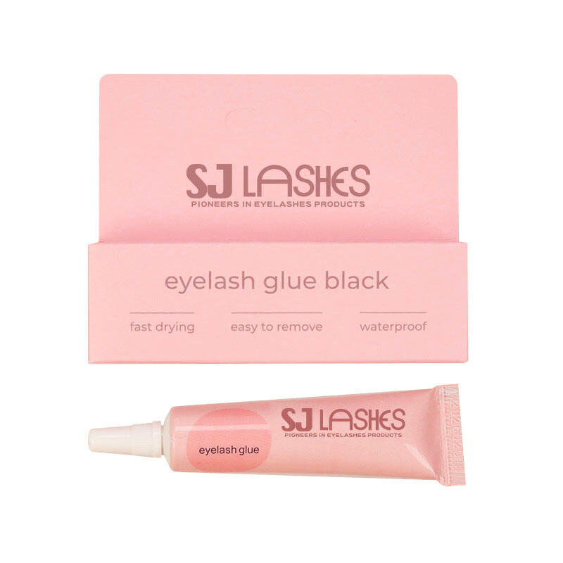 SJ LASHES Factory Wholesale Private Label Eyelash Glue 7G Squeeze Tube with Handle Box | Custom Pink Strip Lash Adhesive Retail Packaging OEM