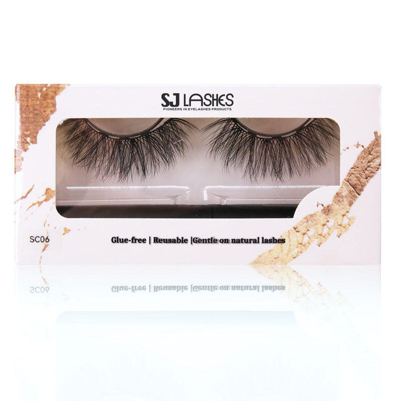 SJ LASHES Factory Wholesale Luxury White Marble Gold Foil Double-Pair Eyelash Packaging Box | Large Window Elegant Retail Case OEM