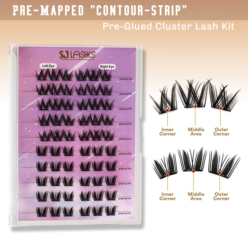SJ LASHES DIY Cluster Lash Kit: 10-Pair Pre-Mapped 