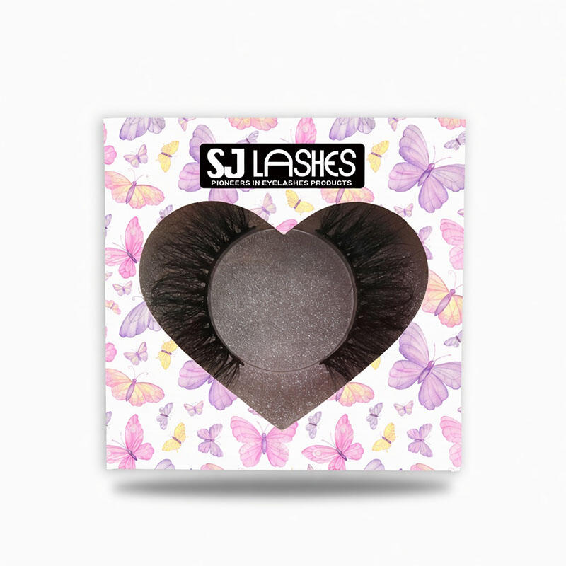 SJ LASHES Factory Wholesale Custom Butterfly Pattern Single Pair Lash Packaging Box | Window Display Luxury Eyelash Retail Case OEM