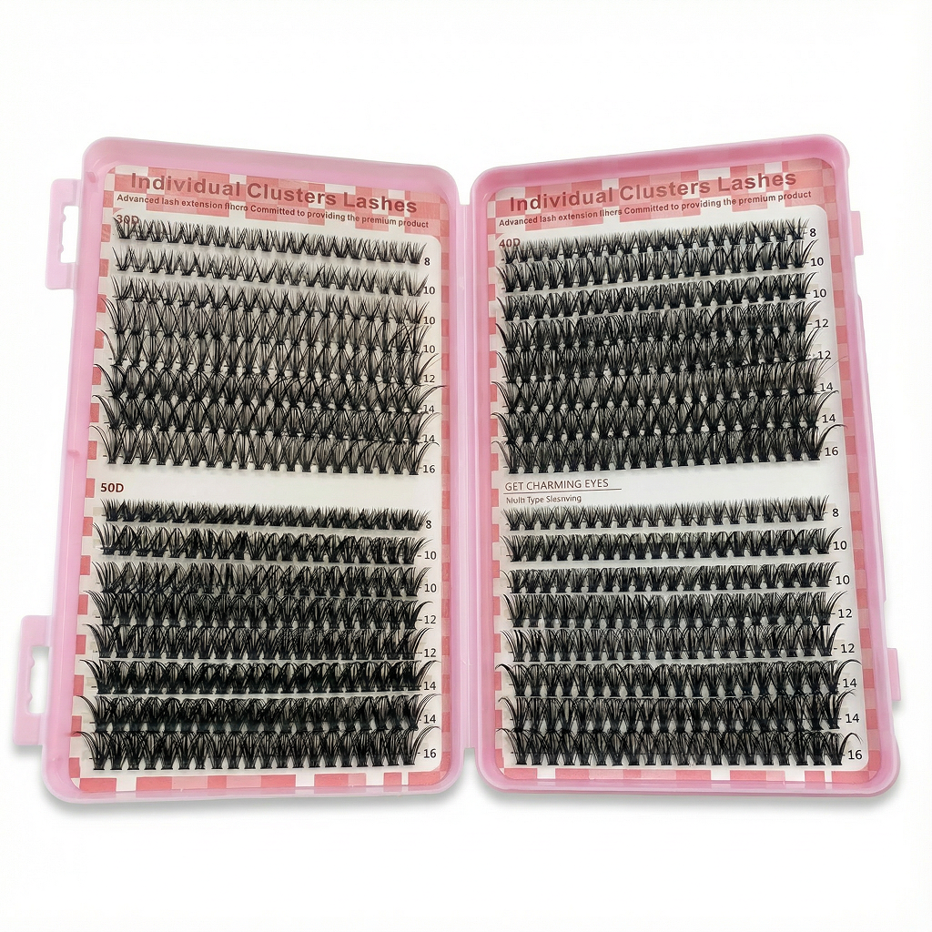 Cross-Border Eyelash Book 30D-100D Thick Large-Capacity 600 Clusters Mixed Eyelashes D-Curved Segmented Handmade High-grade