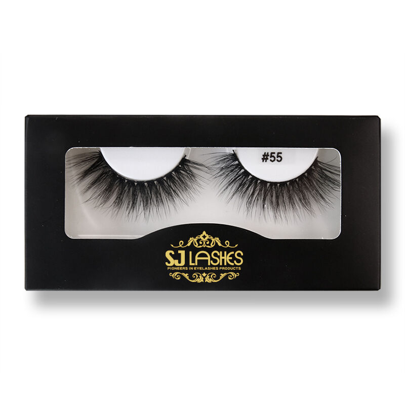 SJ LASHES Factory Wholesale Classic Black Single Pair Eyelash Paper Box | Custom Printed Logo Private Label Lash Case with Window OEM/ODM 