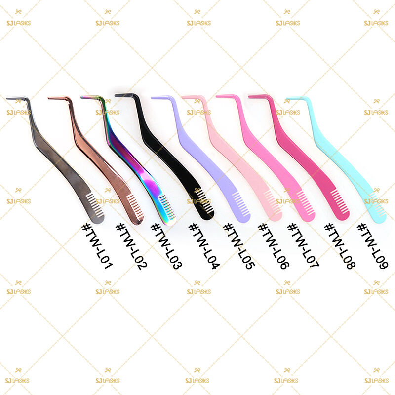 Wholesale Deep Curved Applicator with Comb (TW-L) | Factory Strip Lash Tweezer