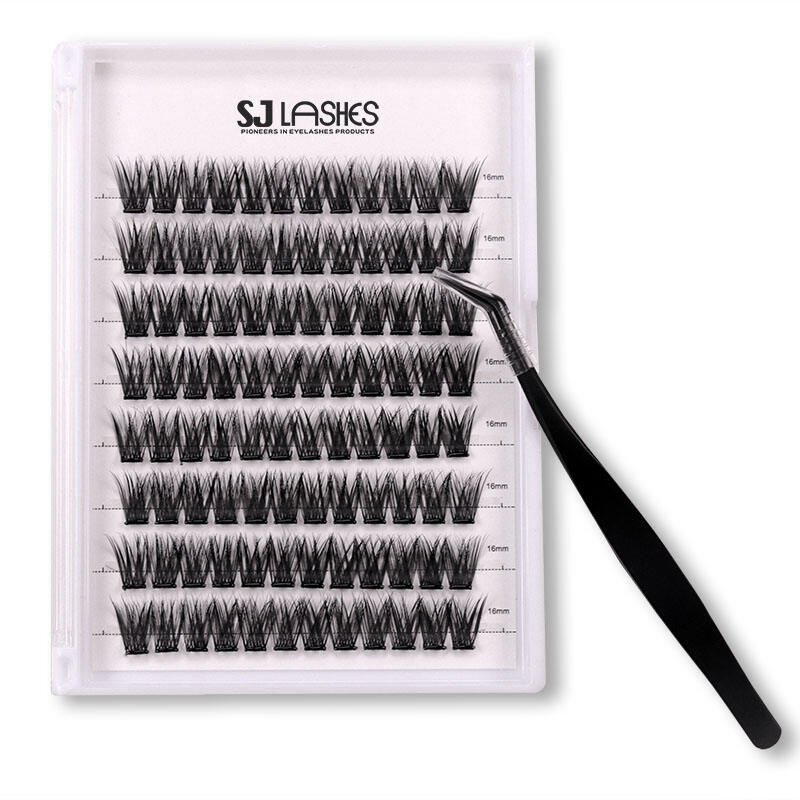 SJ LASHES Factory Wholesale Segmented Cluster Lash Clear Plastic Case | Custom Printed Back Card Lash Tray Packaging OEM