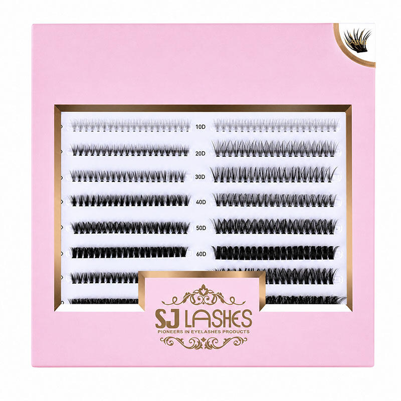 SJ LASHES Factory Wholesale Custom Segmented Eyelash Kit Packaging | Pink Multi-Row Lash Tray Box OEM for DIY Cluster Lashes