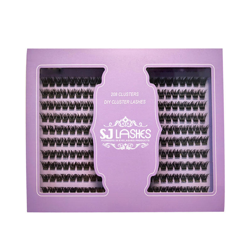 SJ LASHES Factory Wholesale 208 na Klaster na Mataas na Kapasidad na Hinati-hating DIY na Kahon para sa Eyelash na Gawa sa Papel | Custom Logo na Private Label na Mega Pack na Kahon para sa Cluster Lash na May Tray na Gawa sa Papel, OEM/ODM