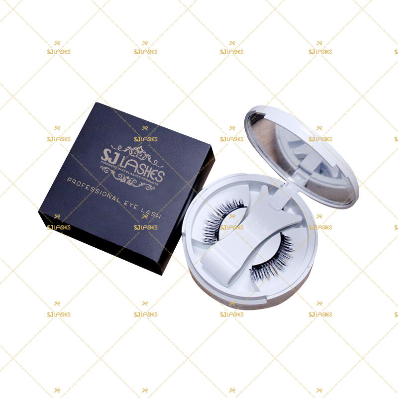 SJ LASHES Factory Wholesale Luxury Magnetic Eyelash Kit with Mirror Compact Case | Custom Logo Private Label Magnetic Lash Applicator Set Packaging OEM/ODM