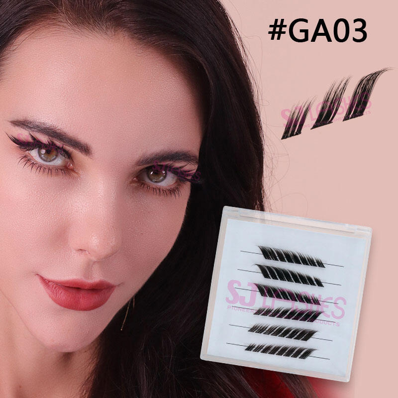 SJ LASHES DIY Self-Adhesive Lash Kit: 6-Row Foxy Eye Clusters - Minimalist Clear Case Edition