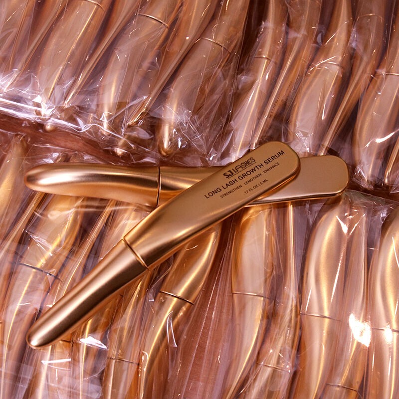 SJ LASHES Factory Wholesale Premium Rose Gold Curved Eyelash Growth Serum Tube | Custom 3D Printing Logo Private Label Lash Enhancer Packaging OEM/ODM