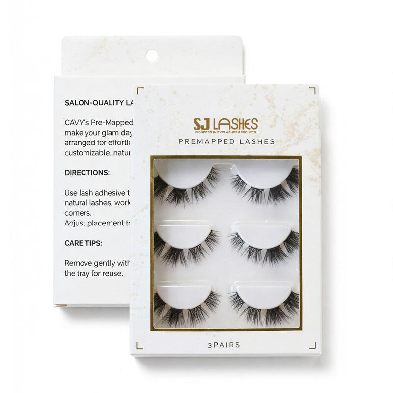 SJ LASHES 5 Pairs Cluster Lower Lash Handle Box | Custom Gold Stamping OEM