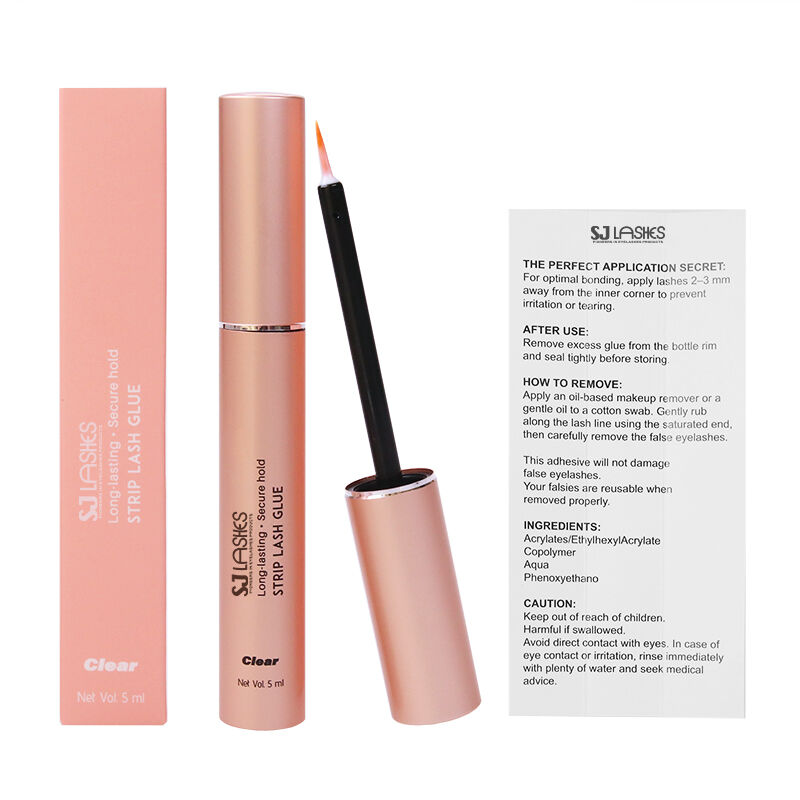 SJ LASHES Factory Wholesale Premium Lash Glue Instruction & Ingredients Card | Professional Strip/Cluster Lash Adhesive Guide Insert Private Label OEM/ODM 