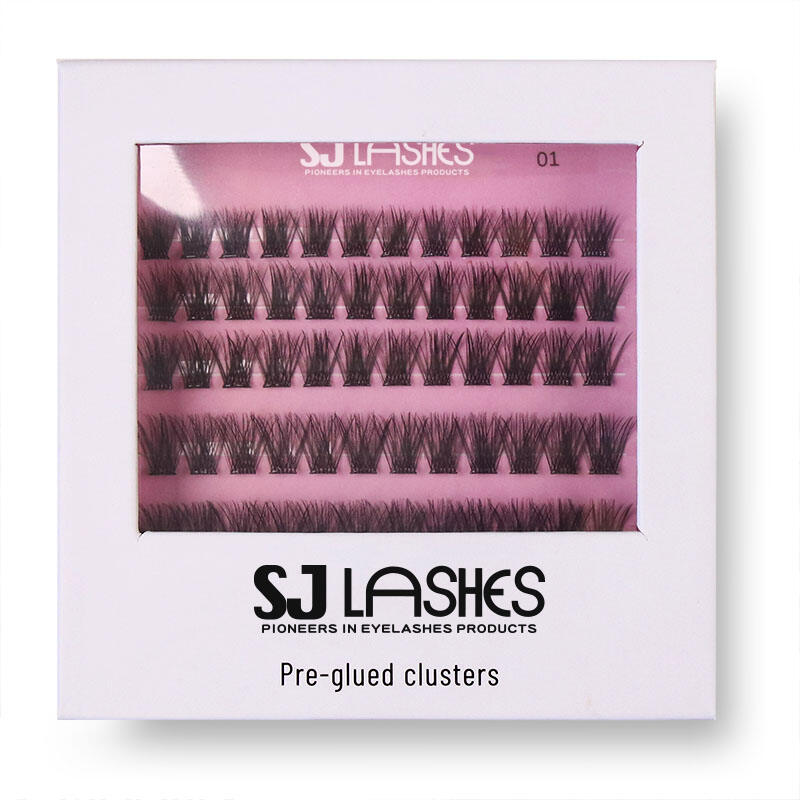 SJ LASHES Factory Wholesale Premium White Magnetic Gift Box for Glue-Free Segmented Lashes | Custom Logo Private Label Self-Adhesive Cluster Lash Case with Window OEM/ODM