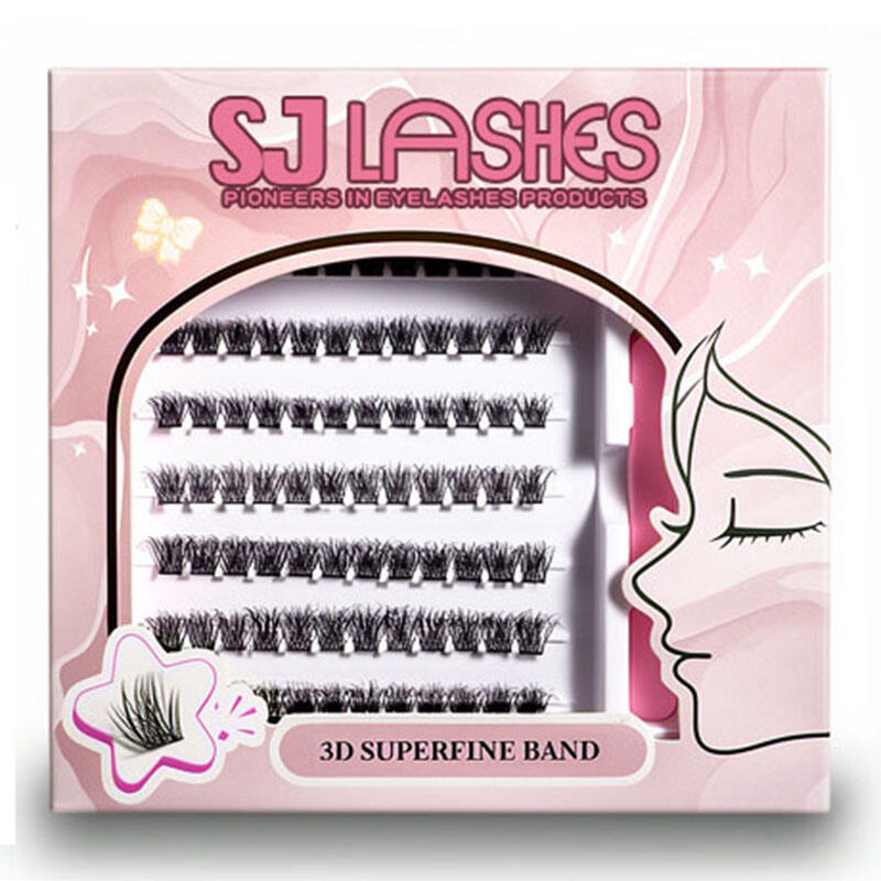 SJ LASHES Factory Wholesale Professional DIY Lash Extension Kit Box | Custom Logo Segmented Cluster Lash Set Packaging with Window OEM/ODM