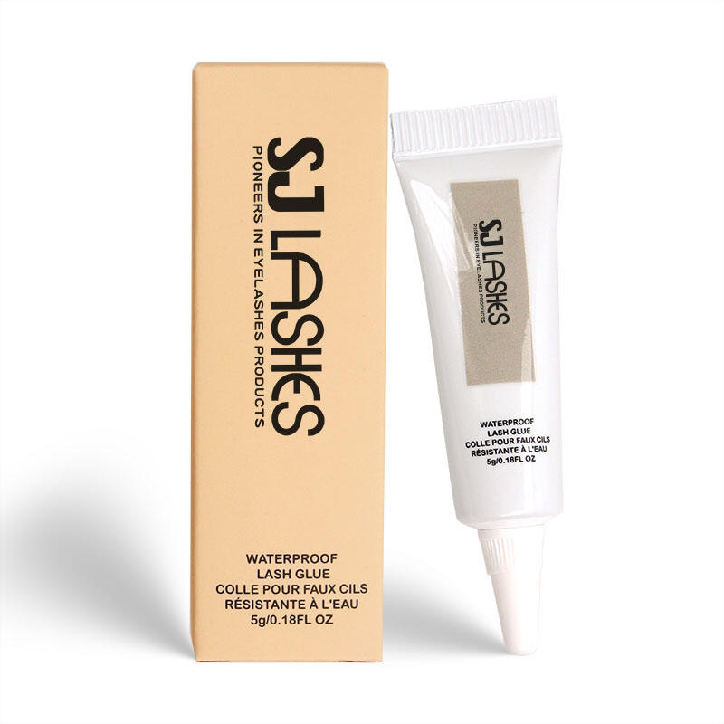 SJ LASHES Factory Wholesale Yellow Paper Box Eyelash Glue Packaging with UV Label Tube | Custom Logo Adhesive Tube Retail Case OEM