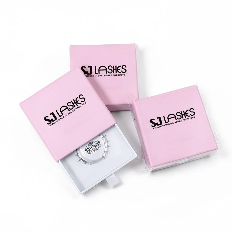 Wholesale na Pakyete mula sa Pabrika ng SJ LASHES, Pribadong Label, Pasadyang Drawer para sa Packaging ng Eyelash | Cardboard Sleeve Pull-Out Case OEM