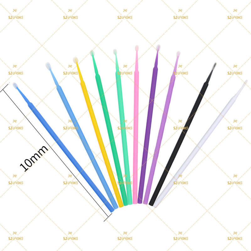 Factory Wholesale Eyelash Extension Microfiber Brush 100pcs | Disposable Lash Extension Applicator