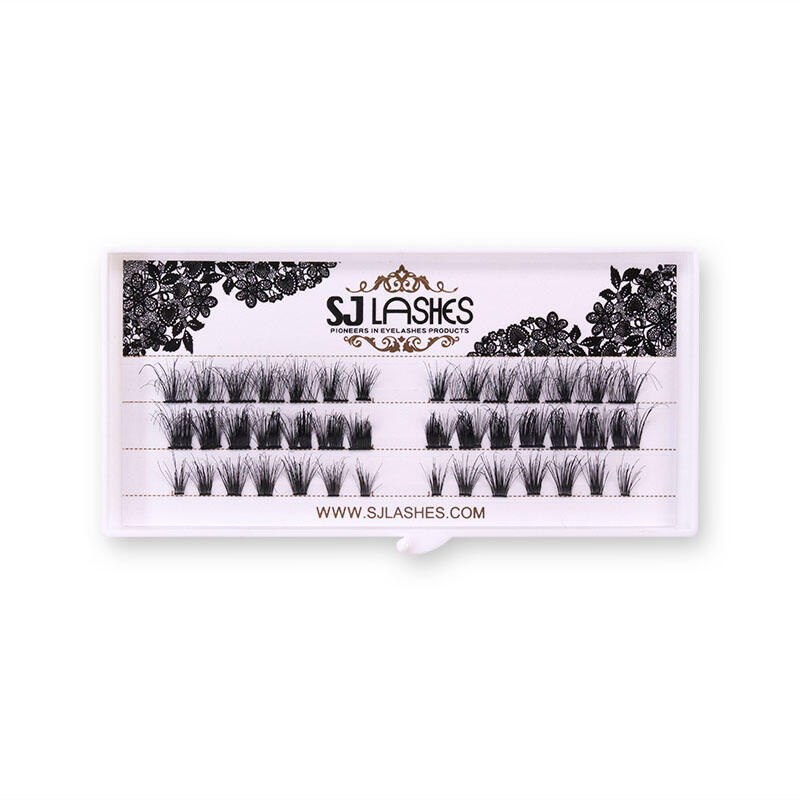 Wholesale na Pabrika ng SJ LASHES para sa mga Segmented na Clear-Top na Cluster Lash na Plastik na Kaso | Custom Printed na Multi-Row na Back Card na Packaging na OEM