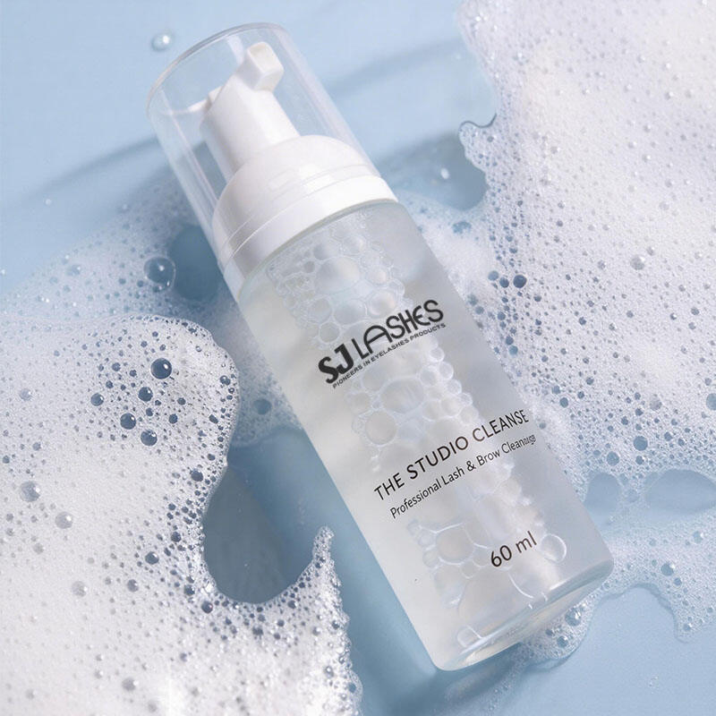 SJ LASHES Factory Wholesale Transparent Custom Lash Foam Cleanser Bottle | Premium Packaging with Printed Label for Professional Lash Care OEM
