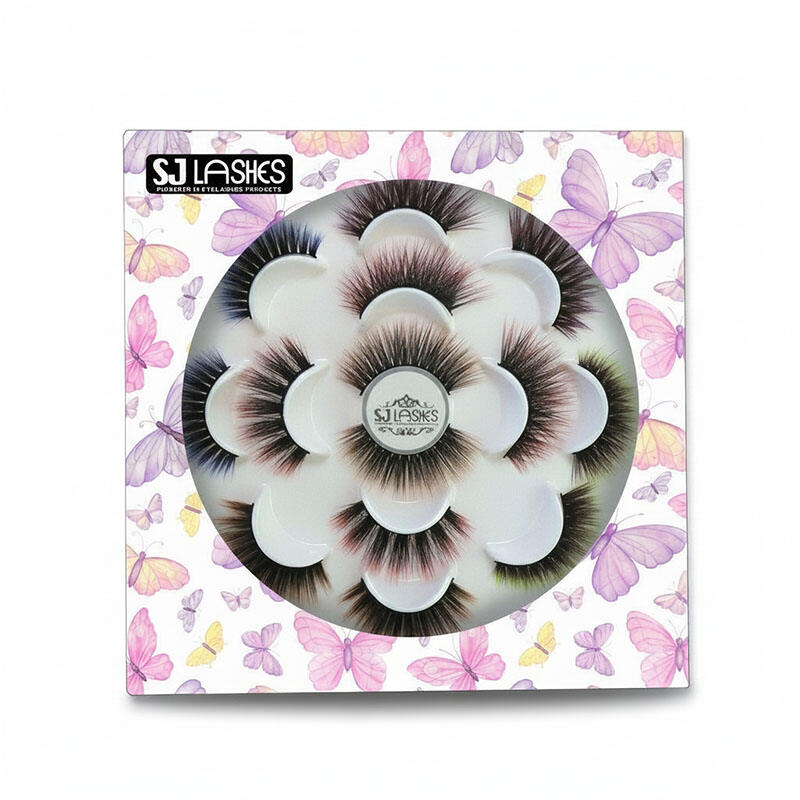 SJ LASHES Factory Wholesale Custom Butterfly Pattern Large Capacity Multi-Pair Lash Packaging Box | Window Display Collection Series Retail Case OEM