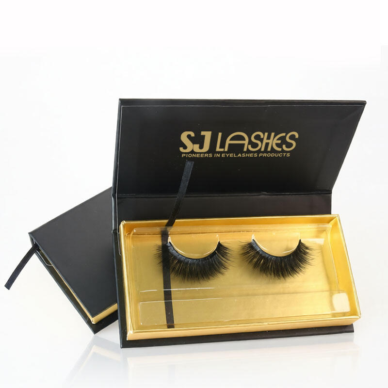 SJ LASHES Factory Wholesale Luxury Magnetic Eyelash Gift Box | Custom Logo Hot Gold Stamping Private Label Single Pair Lash Case OEM/ODM