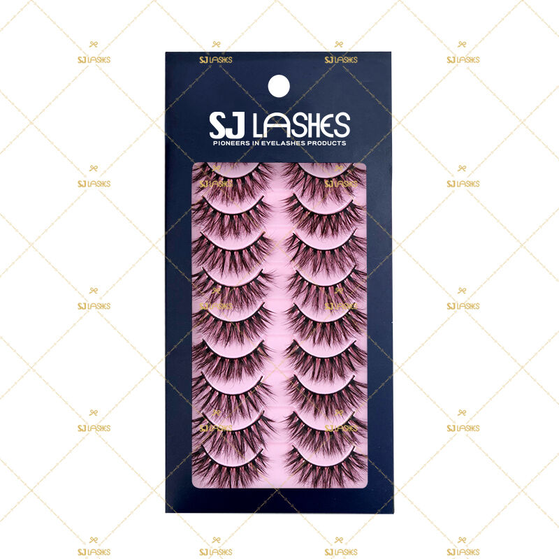 SJ LASHES Factory Wholesale Luxury 10 Pairs Eyelash Packaging Paper Box | Custom Logo Multi-Pair Lash Case with Large Window Elegant Retail Box OEM/ODM