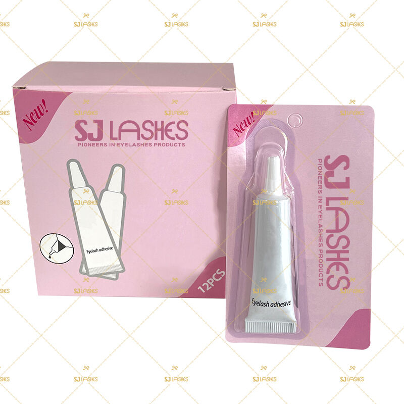 SJ LASHES Factory Wholesale Squeeze Tube Eyelash Adhesive Blister Card Packaging | Custom Logo Private Label Strip Lash Glue Retail Display Box OEM/ODM