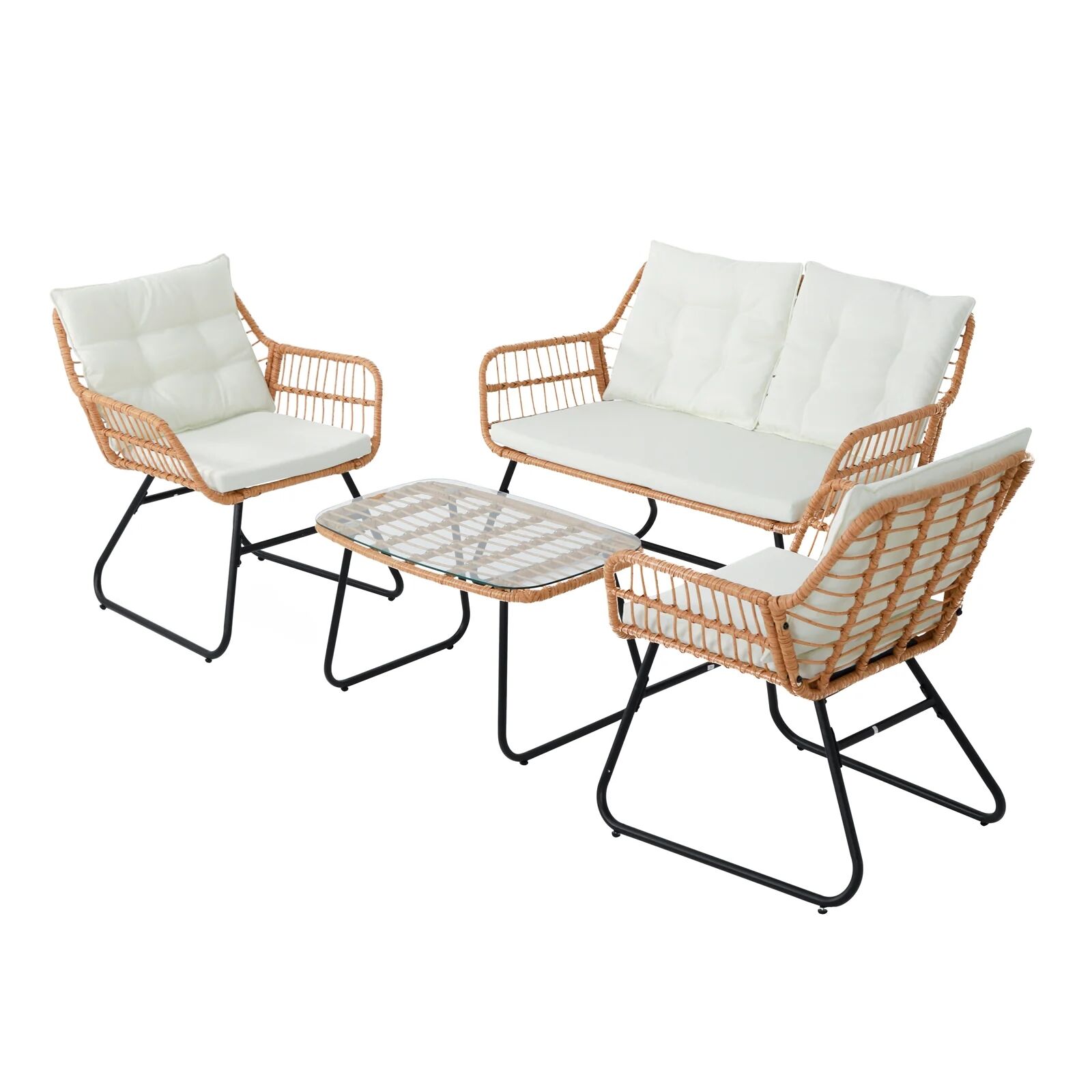 4 Seater Rattan Sofa Set