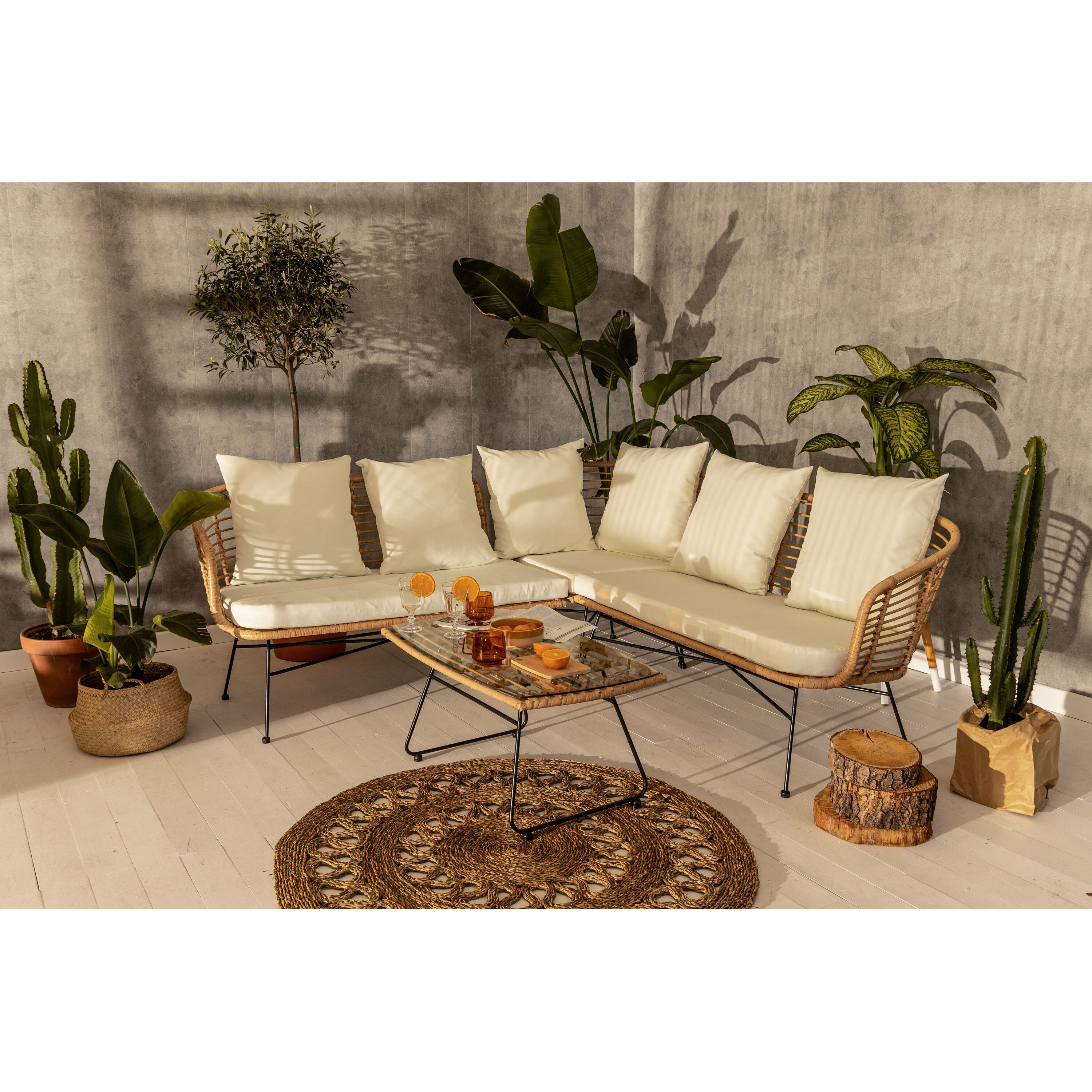 Rattan Corner Sofa Set
