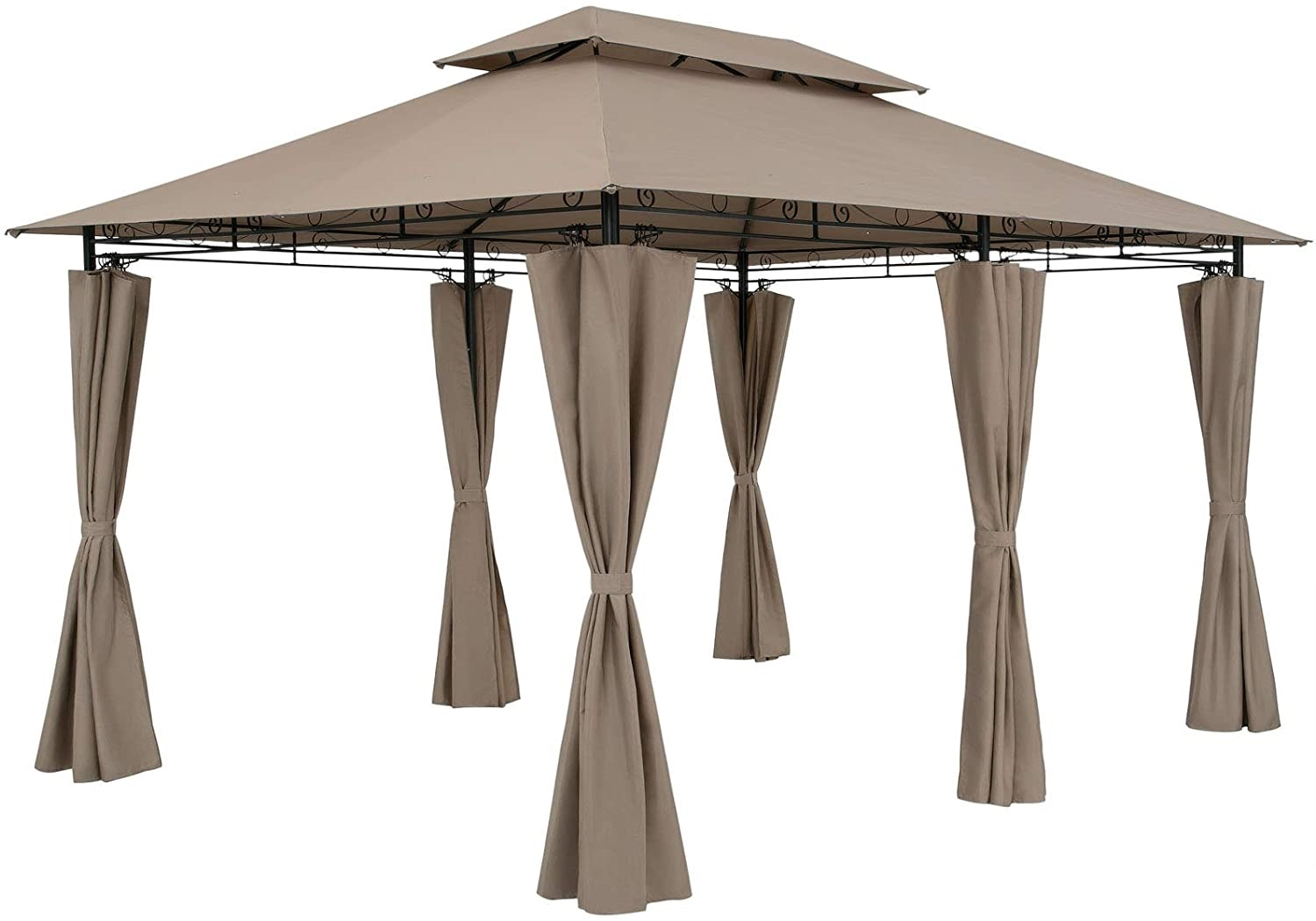 Kan een 3x3 m gazenboe een kleine buiteneetset en bank accommoderen?