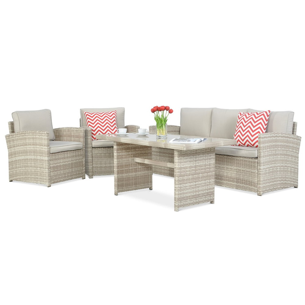 7 Seater Rattan Sofa Dining Set
