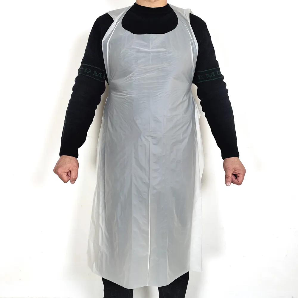What thickness standards define effective disposable aprons for kitchens?