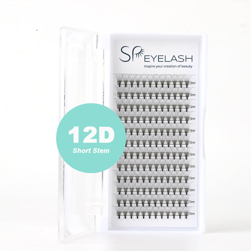 12D Premade Fans Short Stem Lashes