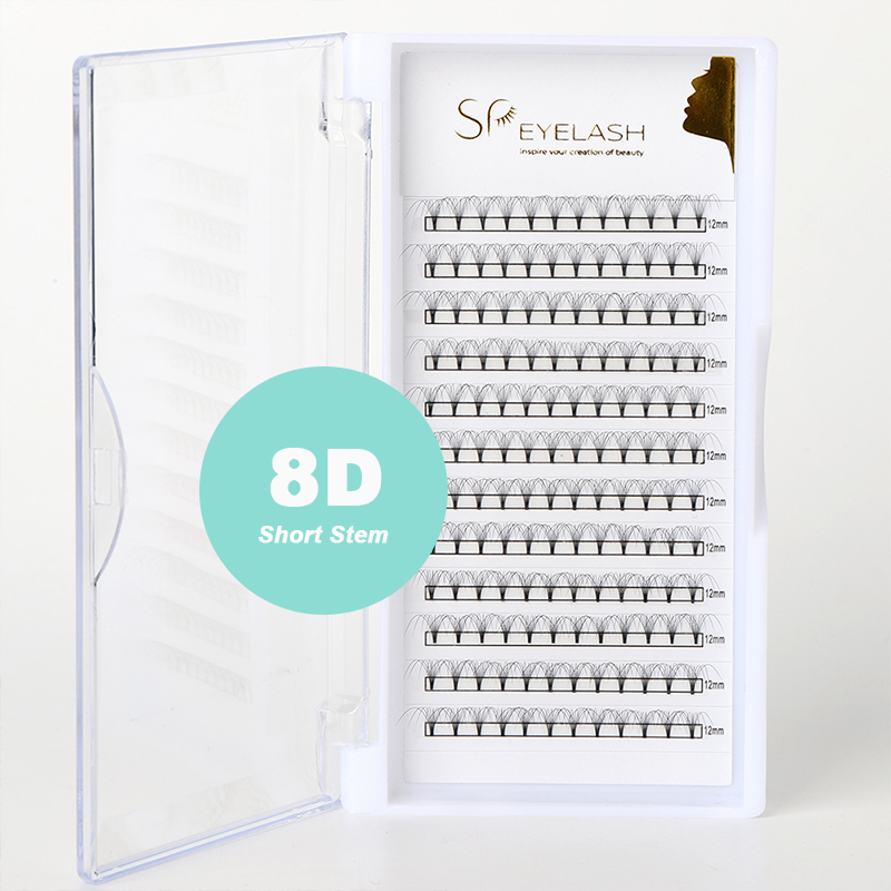 8D Premade Fans Short Stem Lashes 