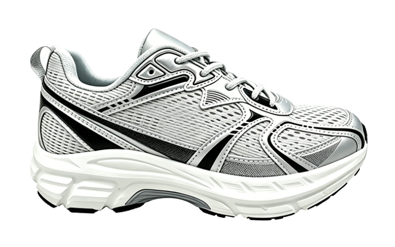 Men's Silver Mesh Chunky Sneakers Breathable Retro Running Shoes Non-Slip Cushioned Casual Shoes