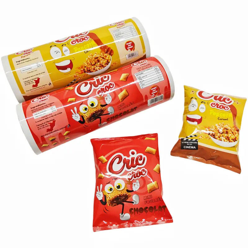 Custom Printed Food Grade OPP/CPP Aluminum Foil Popcorn Potato Chips Pillow Pouch Sachet Bags Wrap Film for Puffed Food