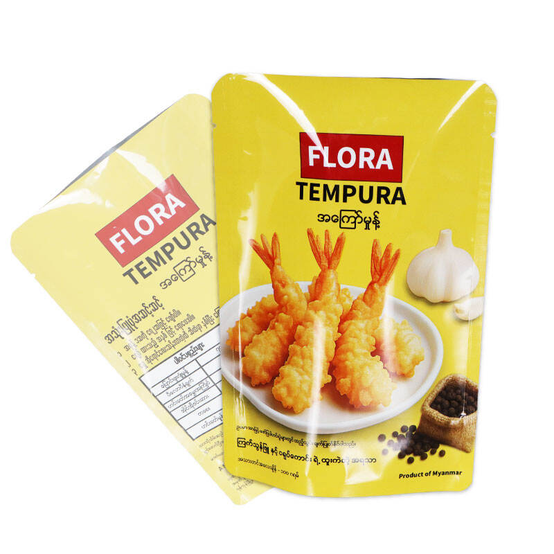 Custom Printed Aluminum Foil Flat Bottom Stand up Cooking Pouches Food Grade Fried Chicken Powder Spice Seasoning Packaging Bags