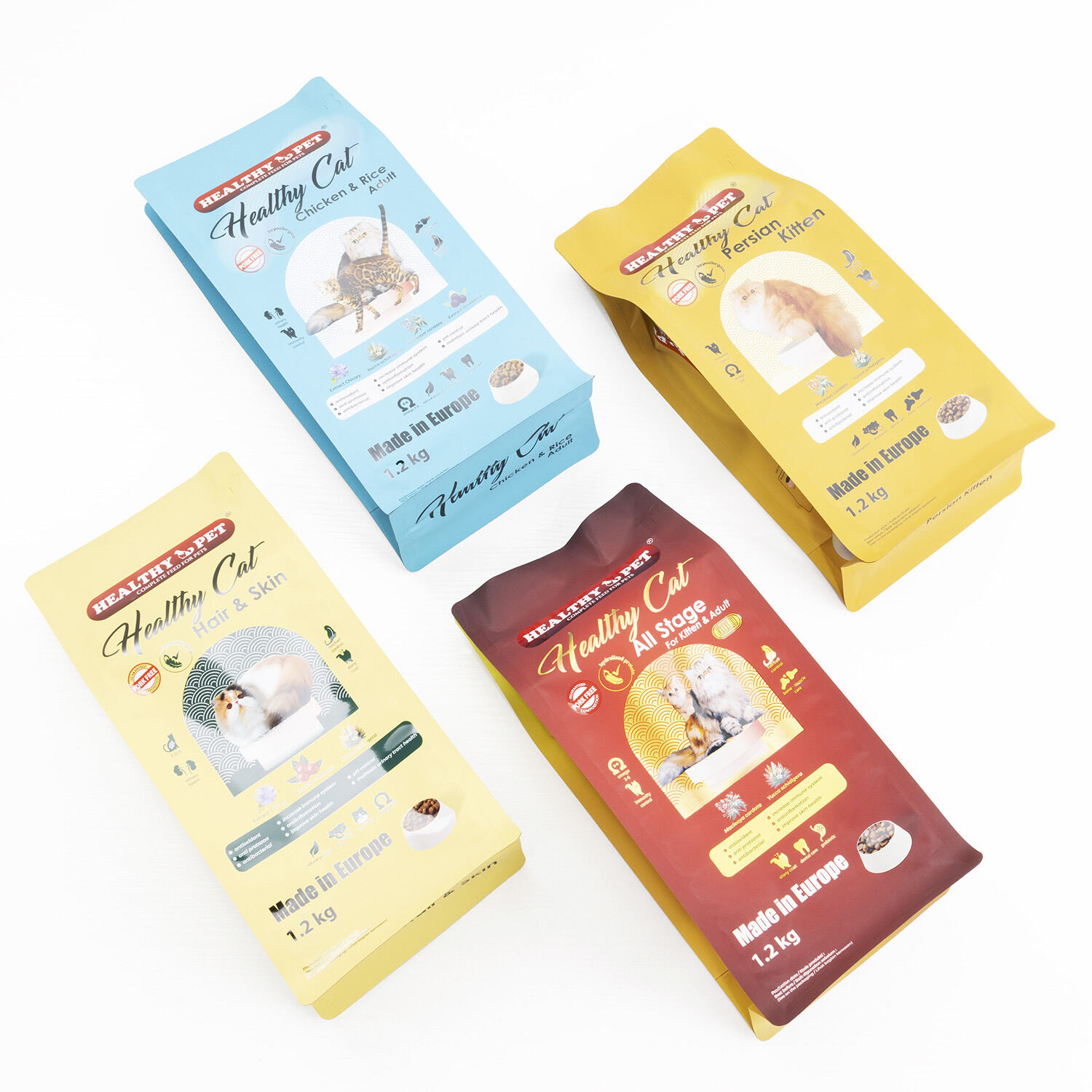 Pet Food Bags Food Grade Custom Printed Reusable Aluminium Foil Pet Cat Dog Food Bag 1kg 10kg 25kg Packaging Bags With Zipper