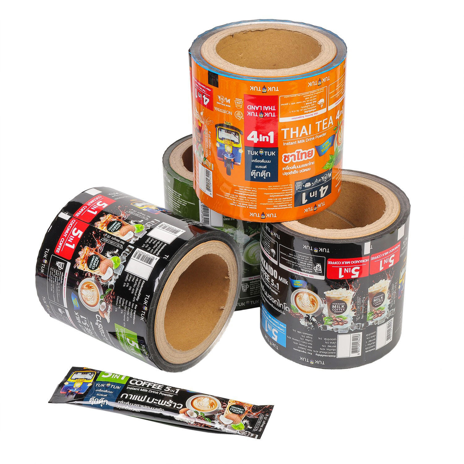 Coffee Packaging Sachets Custom Printed Aluminum Foil Personalised Coffee Sachets Packaging Roll Film for Instant Coffee