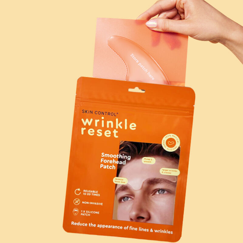 Custom Laminated Foil Face Mask Smoothing Chest Forehead Under Eye Neck Patch Packaging Three Side Seal Plastic Bag For Cosmetic