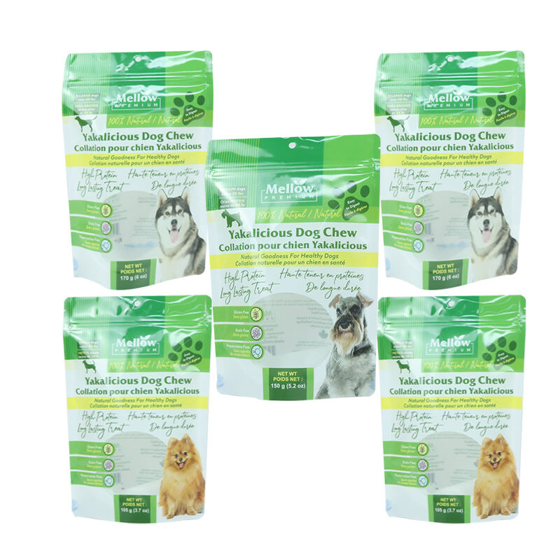  Custom Resealable Stand Up Pouch Pet Cat Dog Dried Food Bags 150g 200g 500g Packaging Ziplock Bag With Transparent Window               