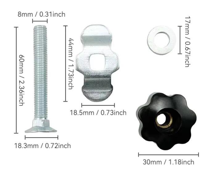 M8x40mm Plastic Five Star Shaped Knob Grip Handle Thread Stud L Track Fitting L Track Bolt Single Lug Thread Seat Stud Fitting supplier