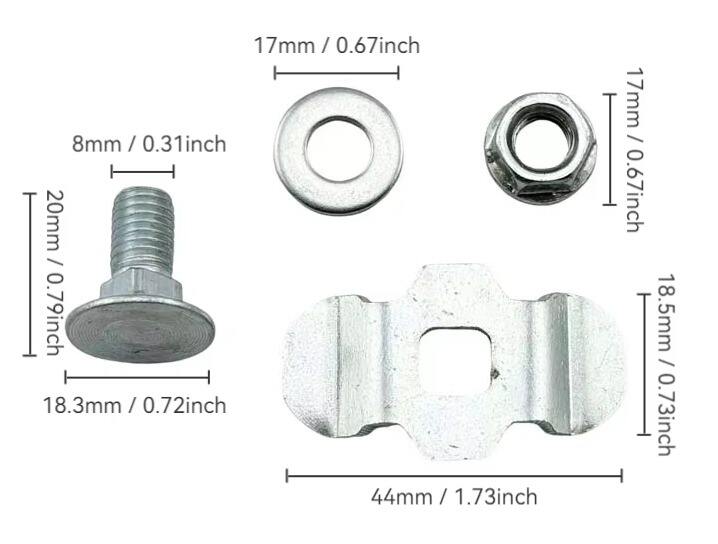 M8x40mm Plastic Five Star Shaped Knob Grip Handle Thread Stud L Track Fitting L Track Bolt Single Lug Thread Seat Stud Fitting details